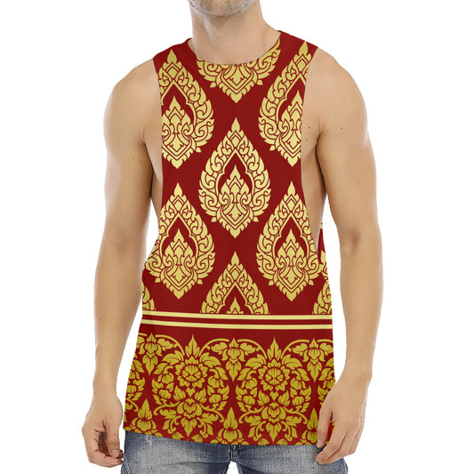 Traditional Thai Pattern Print Men's Muscle Tank Top