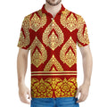 Traditional Thai Pattern Print Men's Polo Shirt