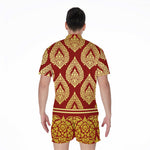 Traditional Thai Pattern Print Men's Rompers
