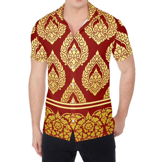Traditional Thai Pattern Print Men's Shirt
