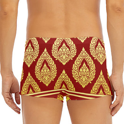 Traditional Thai Pattern Print Men's Short Boxer Briefs