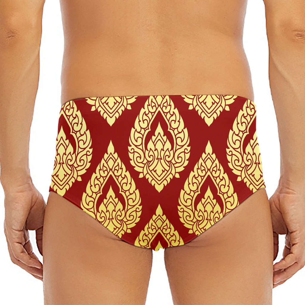 Traditional Thai Pattern Print Men's Triangle Swim Briefs