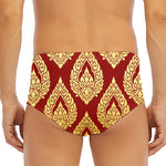 Traditional Thai Pattern Print Men's Triangle Swim Briefs