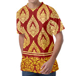 Traditional Thai Pattern Print Men's Velvet T-Shirt
