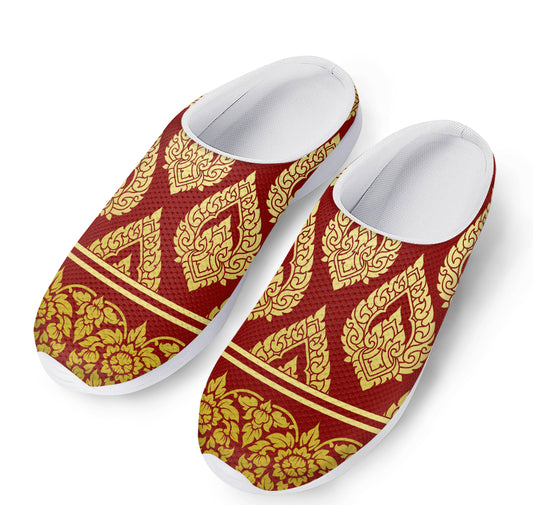 Traditional Thai Pattern Print Mesh Casual Shoes