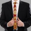 Traditional Thai Pattern Print Necktie
