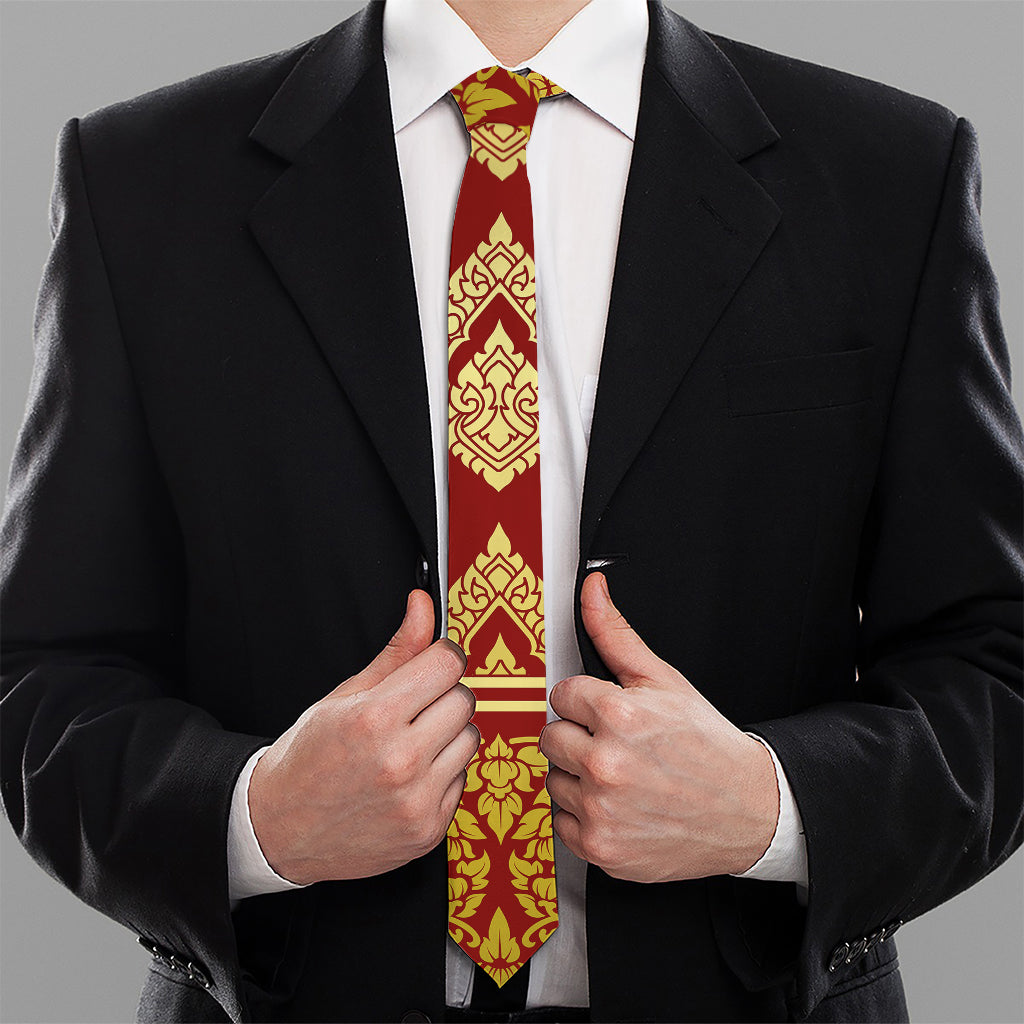 Traditional Thai Pattern Print Necktie