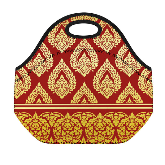 Traditional Thai Pattern Print Neoprene Lunch Bag