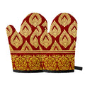 Traditional Thai Pattern Print Oven Mitts