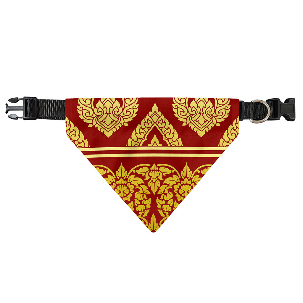 Traditional Thai Pattern Print Over The Collar Dog Bandana