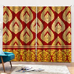 Traditional Thai Pattern Print Pencil Pleat Curtains