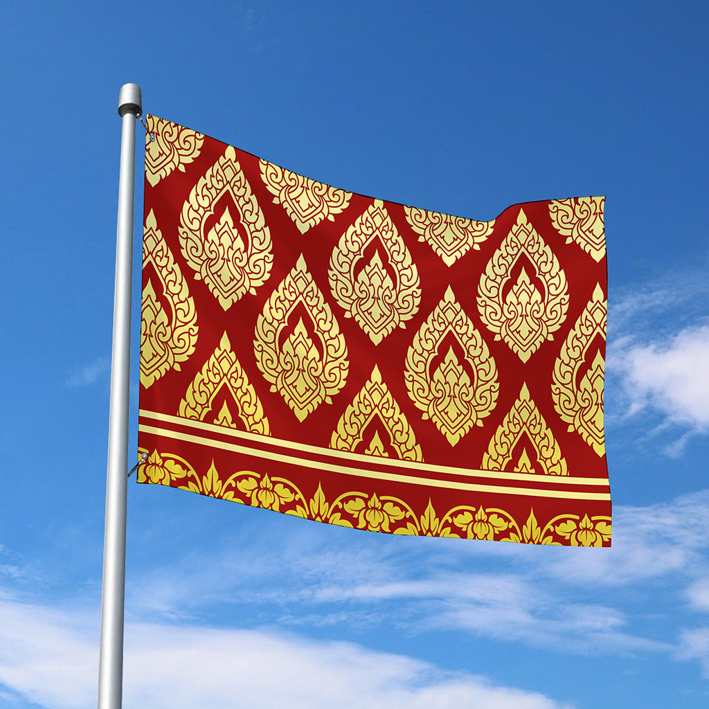 Traditional Thai Pattern Print Polyester Flag