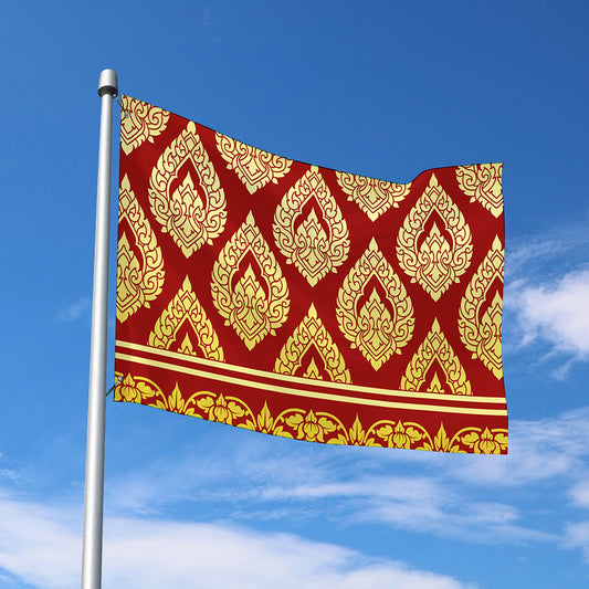 Traditional Thai Pattern Print Polyester Flag