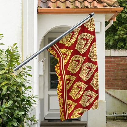 Traditional Thai Pattern Print Polyester Flag