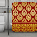 Traditional Thai Pattern Print Polyester Shower Curtain