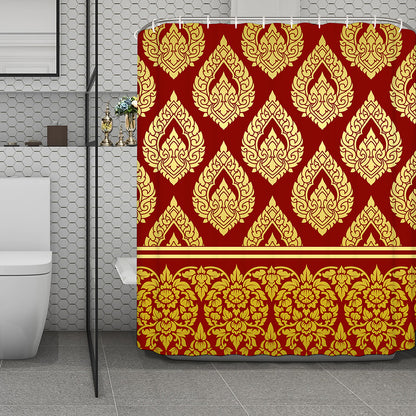 Traditional Thai Pattern Print Polyester Shower Curtain