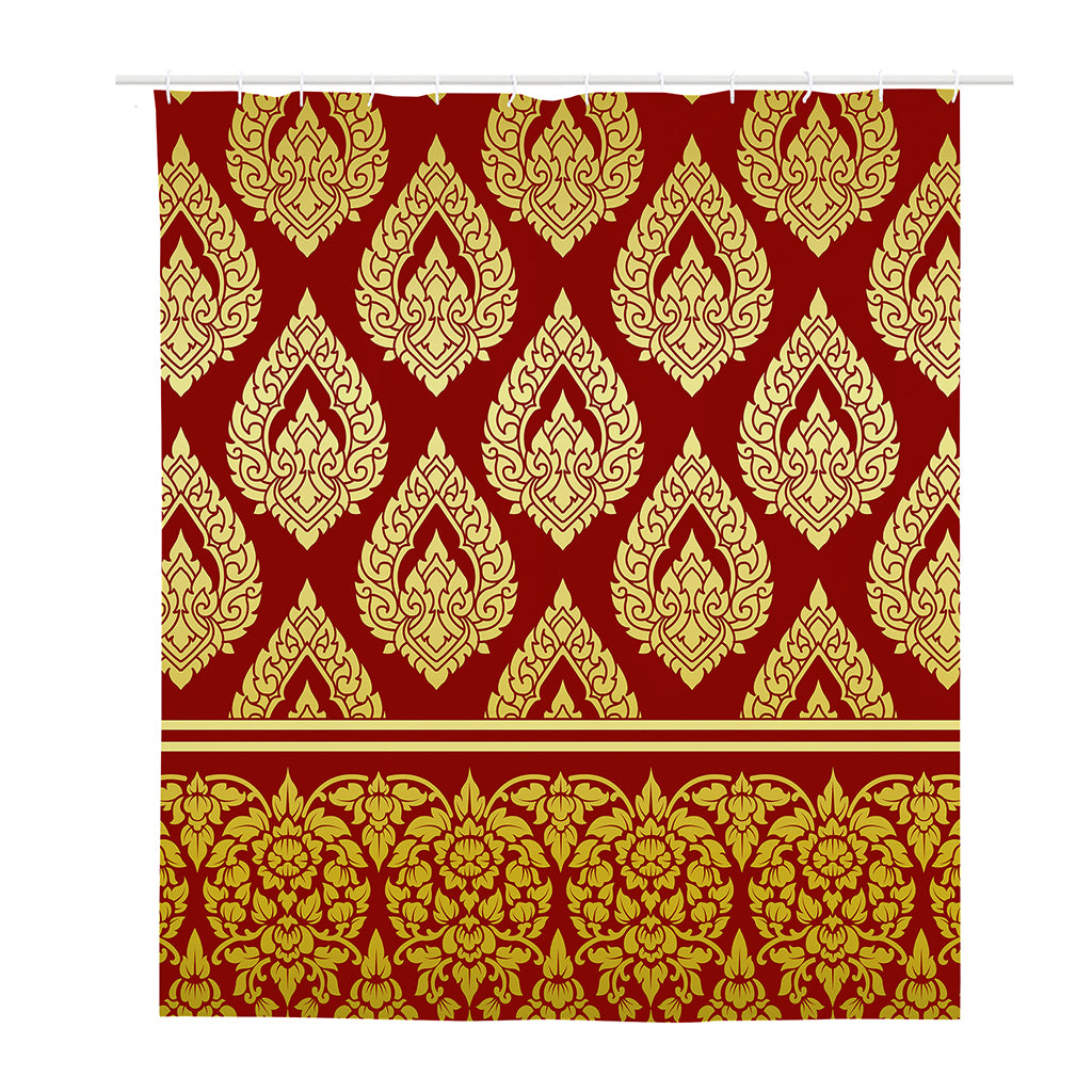 Traditional Thai Pattern Print Polyester Shower Curtain