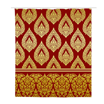 Traditional Thai Pattern Print Polyester Shower Curtain
