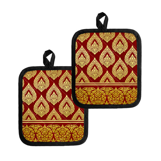 Traditional Thai Pattern Print Pot Holders
