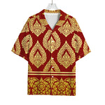 Traditional Thai Pattern Print Rayon Hawaiian Shirt