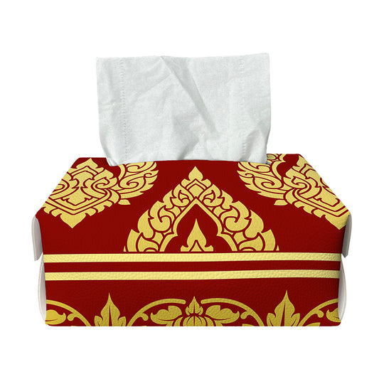 Traditional Thai Pattern Print Rectangle Tissue Box Cover