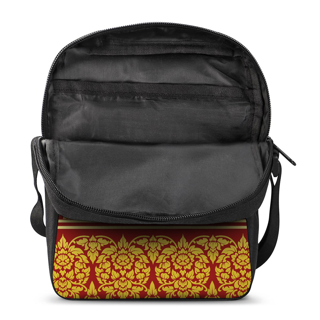Traditional Thai Pattern Print Rectangular Crossbody Bag