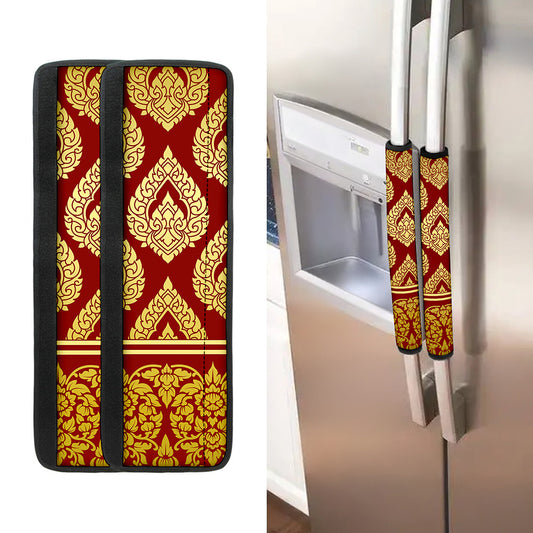 Traditional Thai Pattern Print Refrigerator Handle Covers