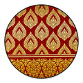Traditional Thai Pattern Print Round Floor Mat