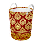 Traditional Thai Pattern Print Round Laundry Basket