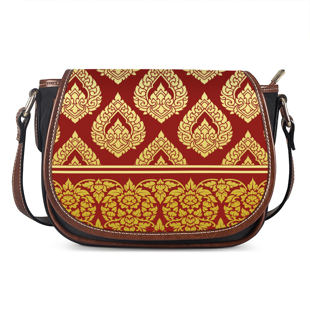 Traditional Thai Pattern Print Saddle Bag