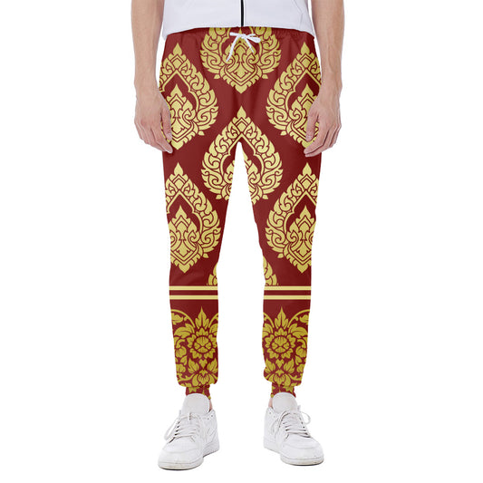 Traditional Thai Pattern Print Scuba Joggers