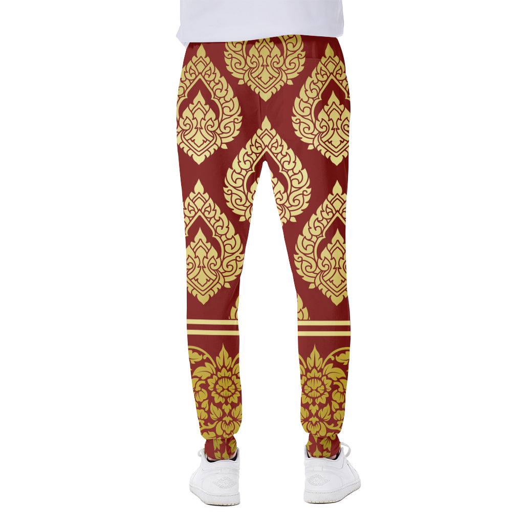 Traditional Thai Pattern Print Scuba Joggers