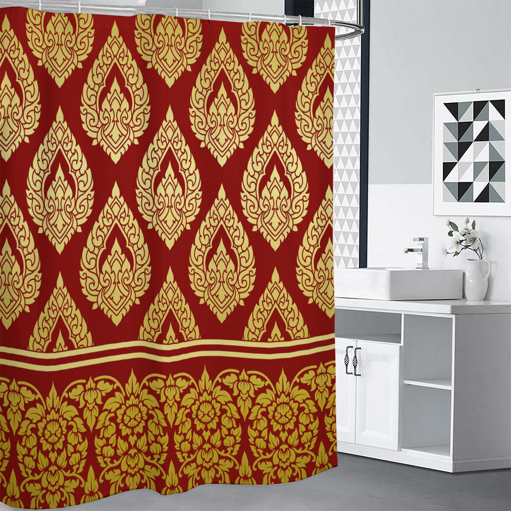 Traditional Thai Pattern Print Shower Curtain