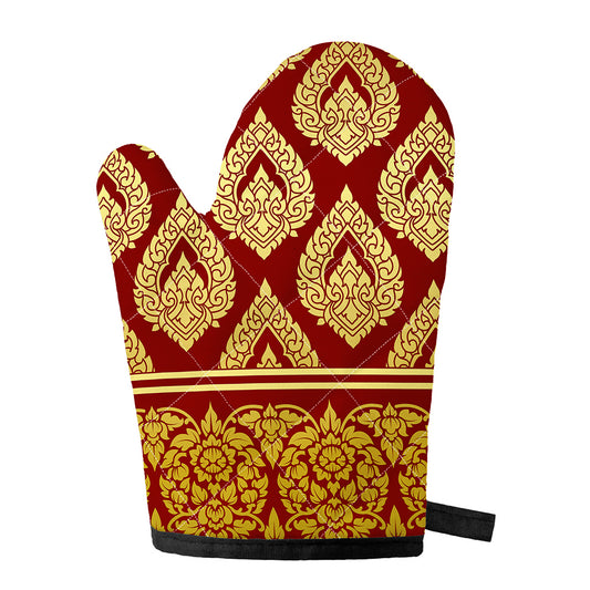 Traditional Thai Pattern Print Single Oven Mitt