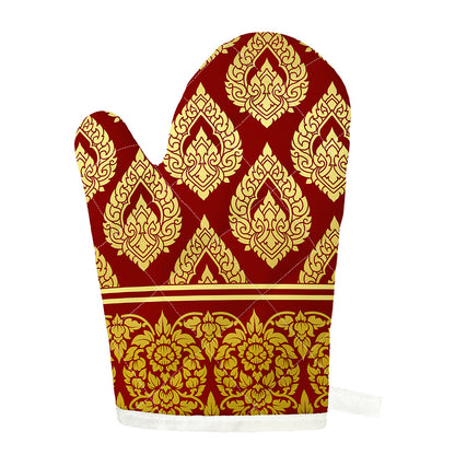 Traditional Thai Pattern Print Single Oven Mitt