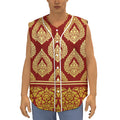 Traditional Thai Pattern Print Sleeveless Baseball Jersey