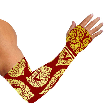 Traditional Thai Pattern Print Sun Protection Arm Sleeves