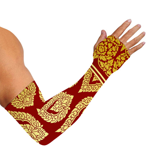 Traditional Thai Pattern Print Sun Protection Arm Sleeves