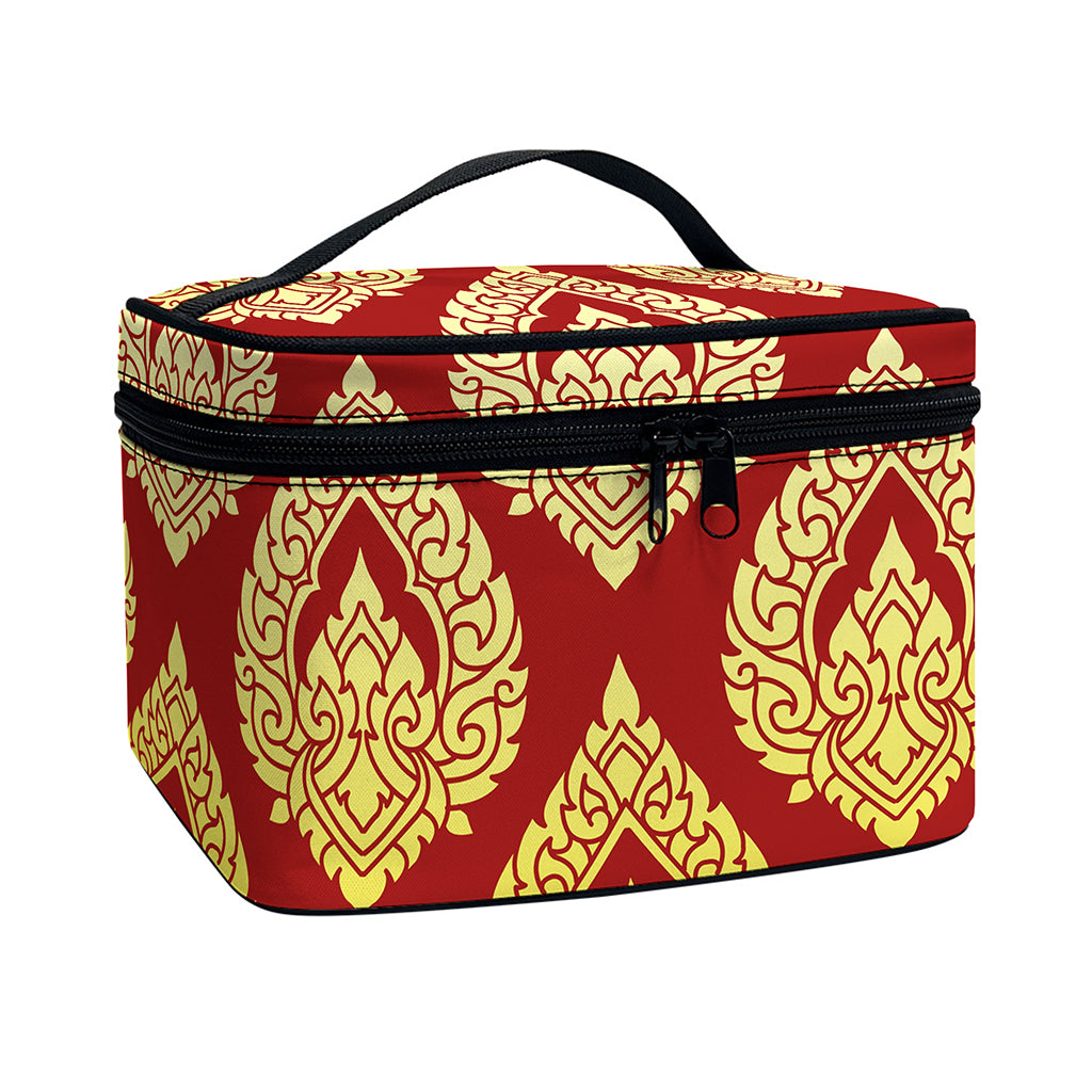 Traditional Thai Pattern Print Travel Makeup Bag