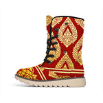 Traditional Thai Pattern Print Winter Boots