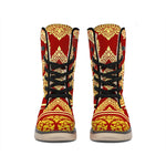Traditional Thai Pattern Print Winter Boots