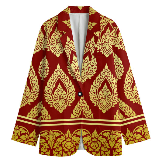 Traditional Thai Pattern Print Women's Blazer