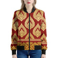 Traditional Thai Pattern Print Women's Bomber Jacket