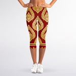 Traditional Thai Pattern Print Women's Capri Leggings