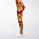 Traditional Thai Pattern Print Women's Capri Leggings
