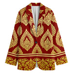 Traditional Thai Pattern Print Women's Cotton Blazer