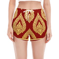 Traditional Thai Pattern Print Women's Split Running Shorts