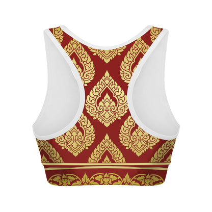 Traditional Thai Pattern Print Women's Sports Bra