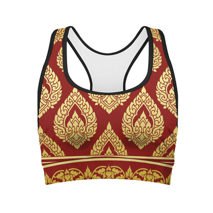 Traditional Thai Pattern Print Women's Sports Bra
