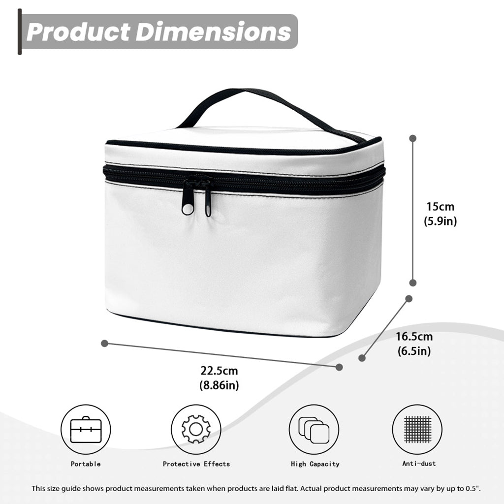Dark Blue Denim Jeans Print Travel Makeup Bag